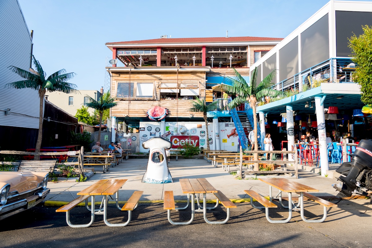NYC_Brooklyn Crab - DiningOut The multi-level restaurant in Redhook has a great roof patio. | Photo courtesy of Sunset and sipping cocktails in Brooklyn Bridge Park. | Photo courtesy of Brooklyn Crab