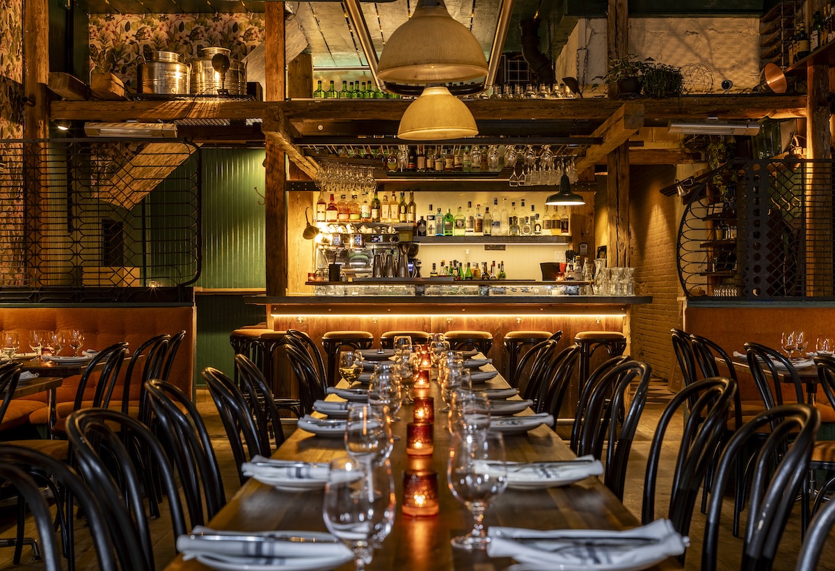 The stunning community table at Café Fleuri. | Photo courtesy of Café Fleuri