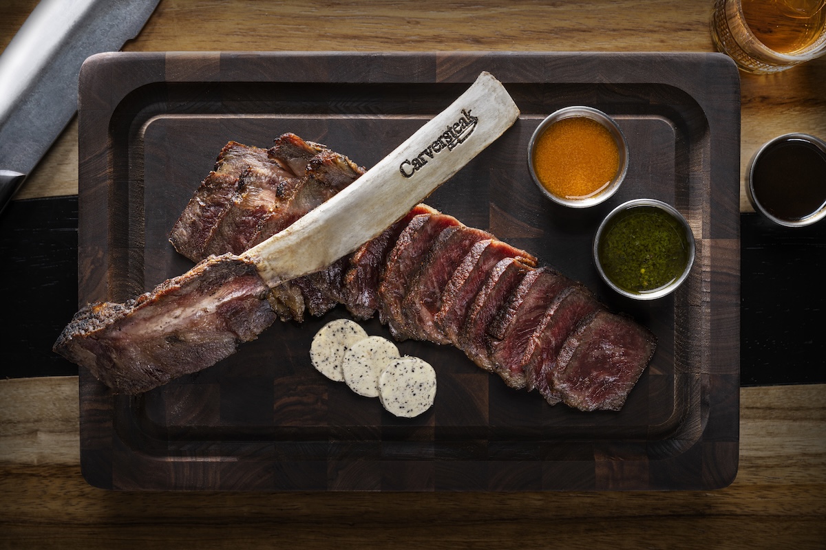 Steak with a side of theater a la Las Vegas. | Photo courtesy of Carversteak