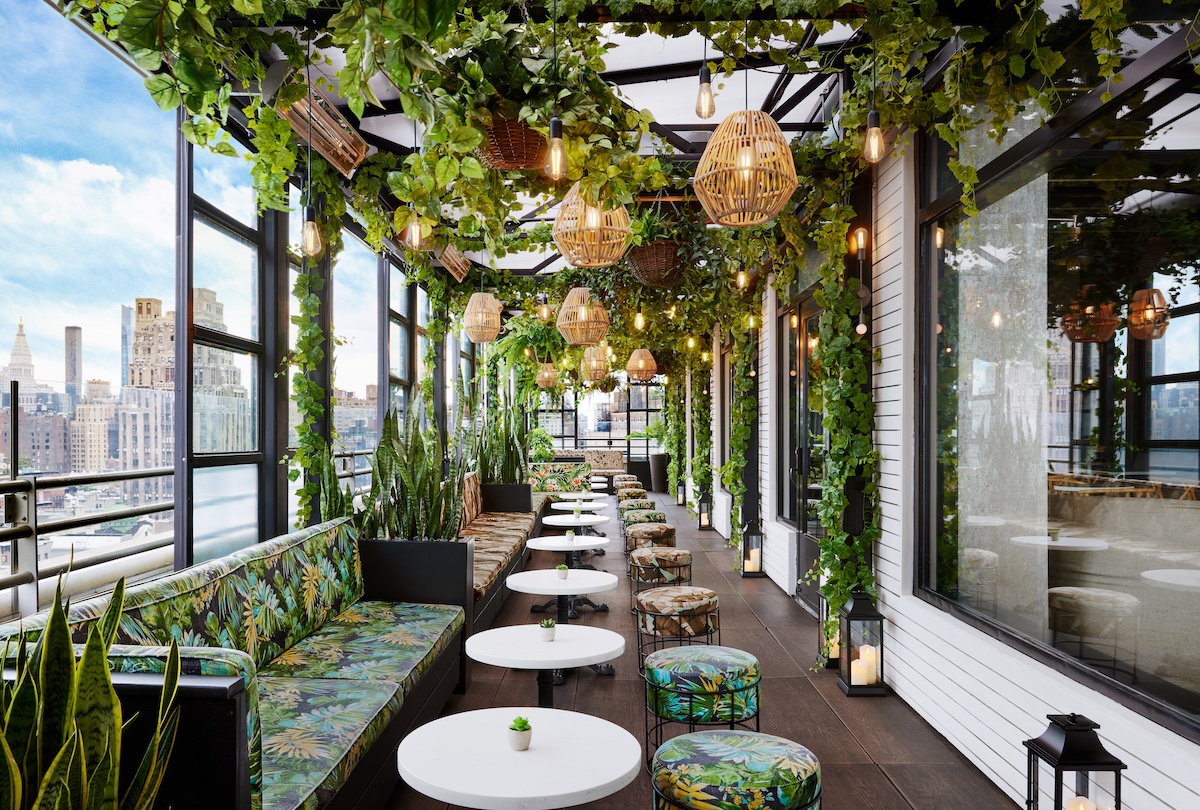 NYC_Gansevoort Rooftop_credit nickfinochio - DiningOut It may feel like you're visiting Europe, but the city view will remind you you're in NYC. | Photo by Nick Finochio