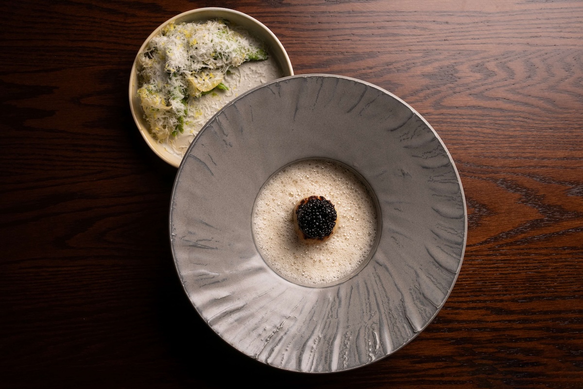 NYC_vCynthia_Scallop full set hero - DiningOut The scallop dish at the newly-opened Cynthia in NYC. | Photo courtesy of Cynthia