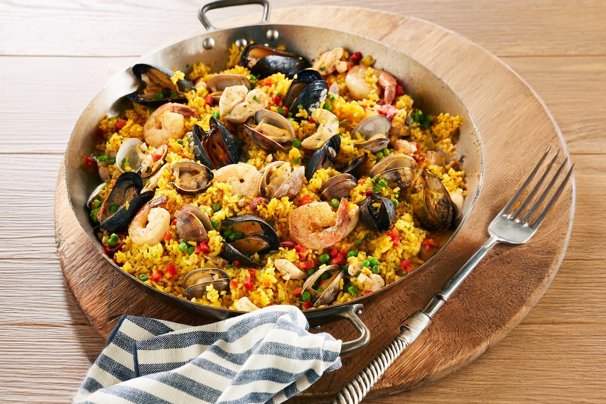 The seafood paella is a winning dish. | Photo courtesy of Bluewater