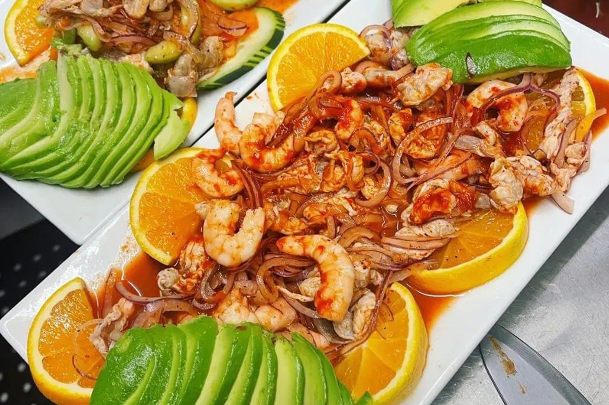 PHX_La Cahuamanta aguachiles_Courtesy of La Cahuamanta - DiningOut The aquachile with shrimp, onions, and chiltepin peppers is another favorite dish here. | Photo courtesy of La Cahuamanta.
