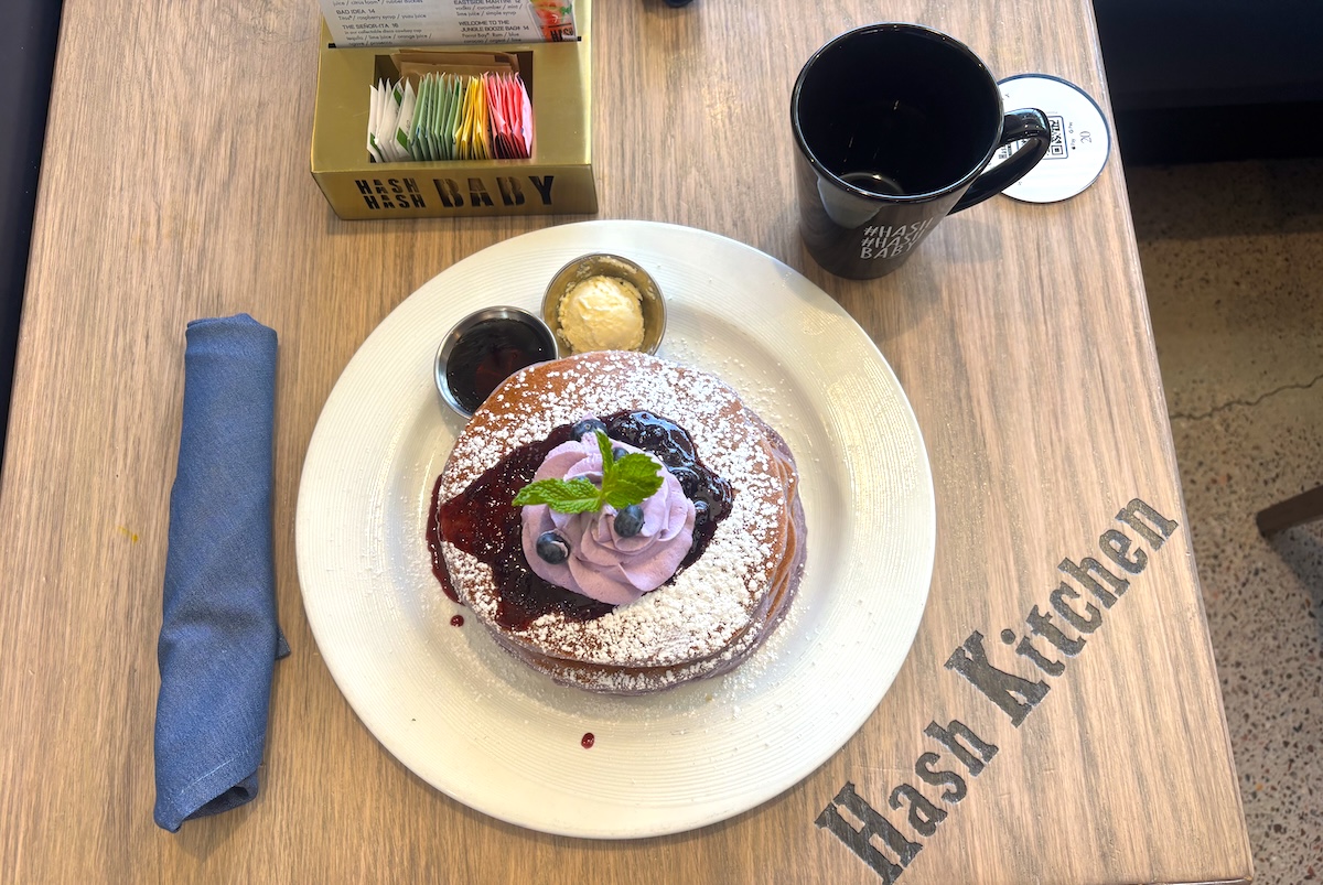 The limited time Ube Dream Pancakes from Hash Kitchen. |  Photo by Kris Ann Valdez