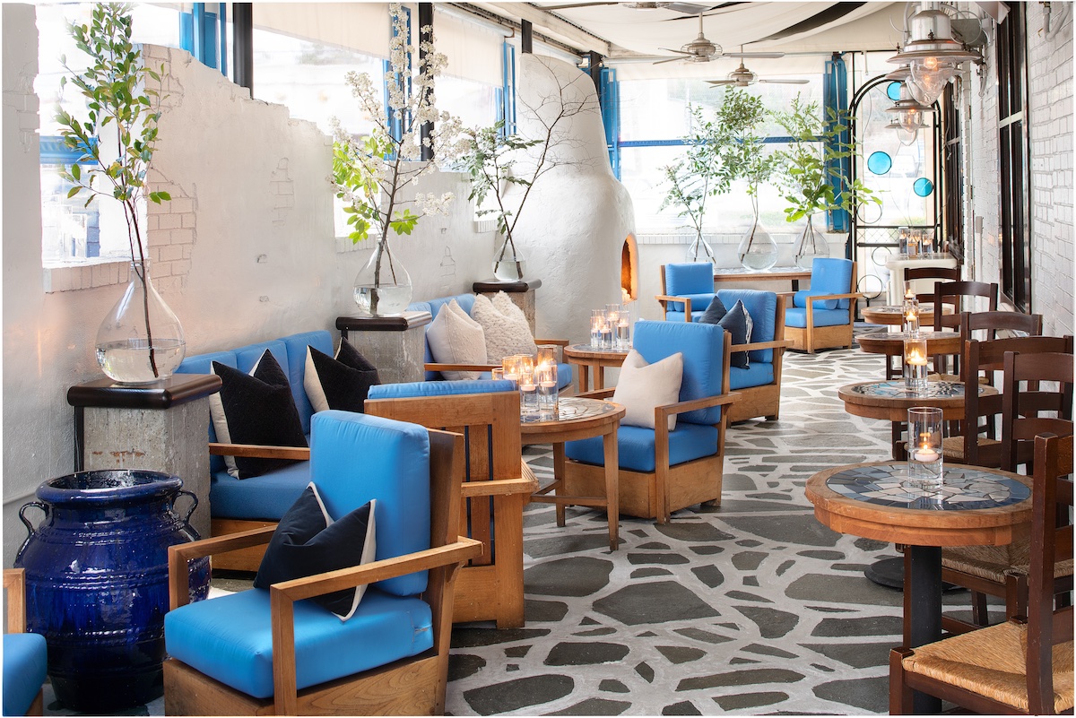 The patio at Kyma feels like a Grecian escape. | Photo by Kyma