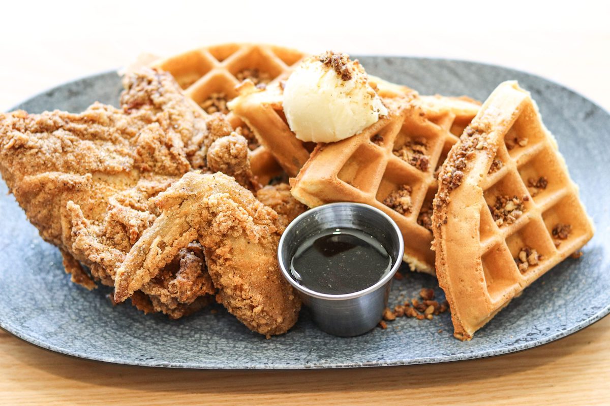 Crispy fried chicken and waffles at Chicken & Beer. | Photo by Chicken & Beer