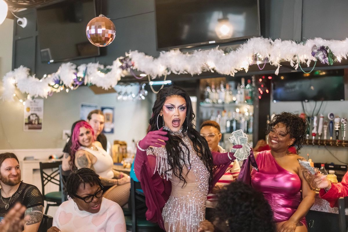 Guests gather around a performer during ATL Drag Brunch at the Pub in East Atlanta Village. | Photo by the Pub