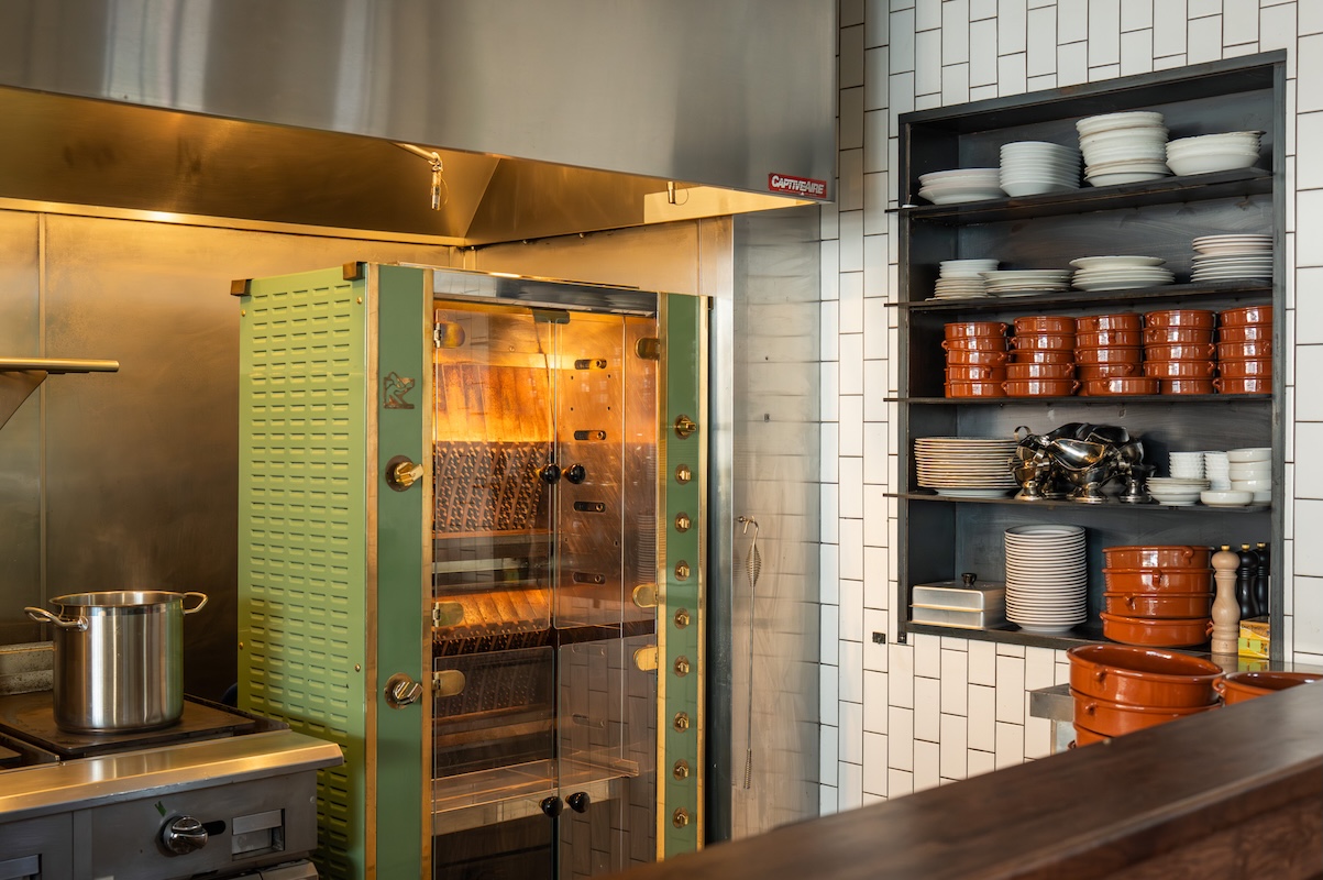 The rotisserie and chef counter space at Heretik in RiNo. | Photo by Jeff Fierberg