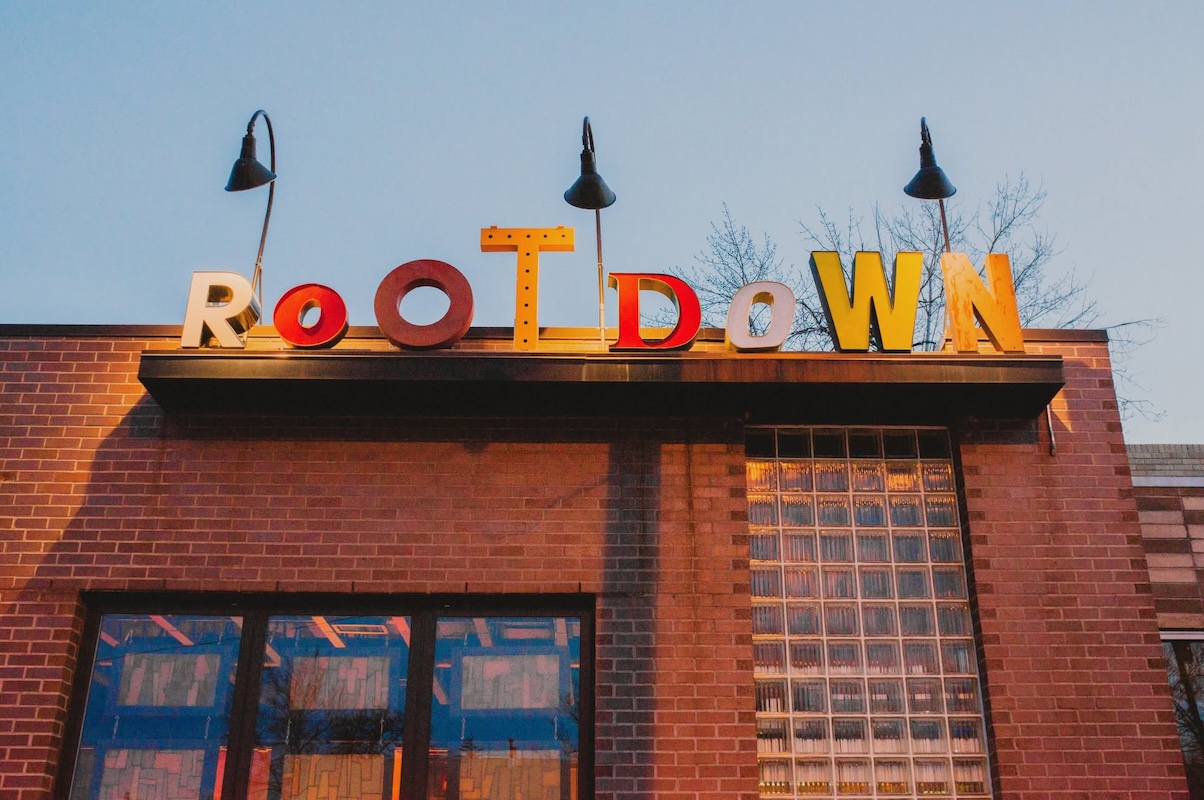 The restaurant's sign has become iconic in Denver. | Photo courtesy of Root Down