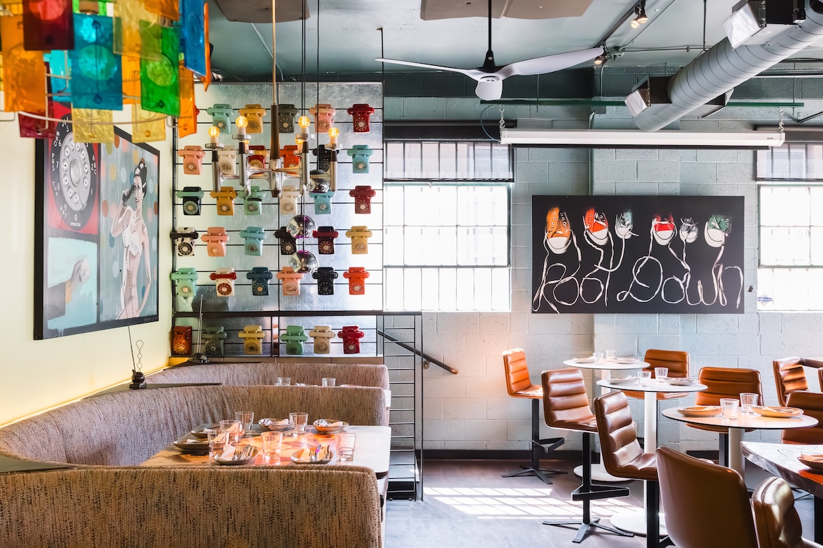 Repurposed materials shape the restaurant’s eclectic interior. | Photo by Root Down