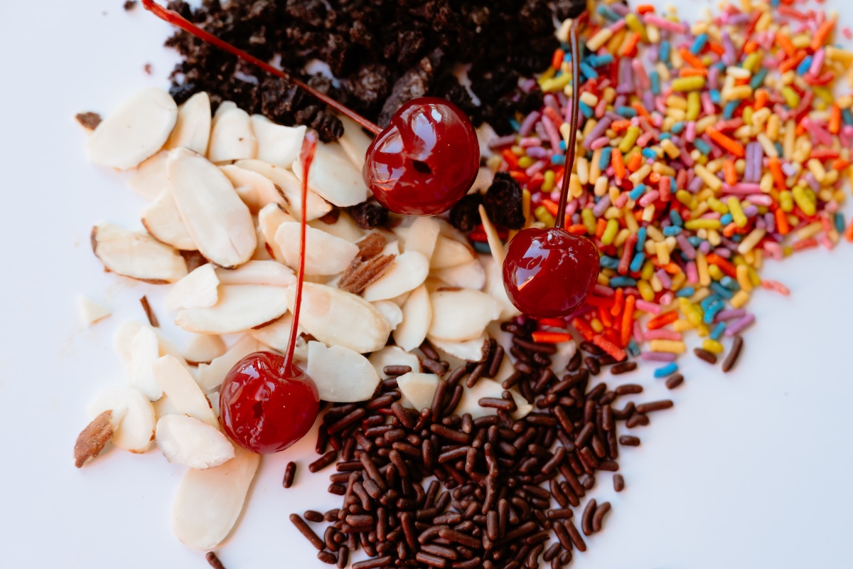 All the toppings you can get on ice cream at Sweet Action. | Photo by Lucy Beaugard