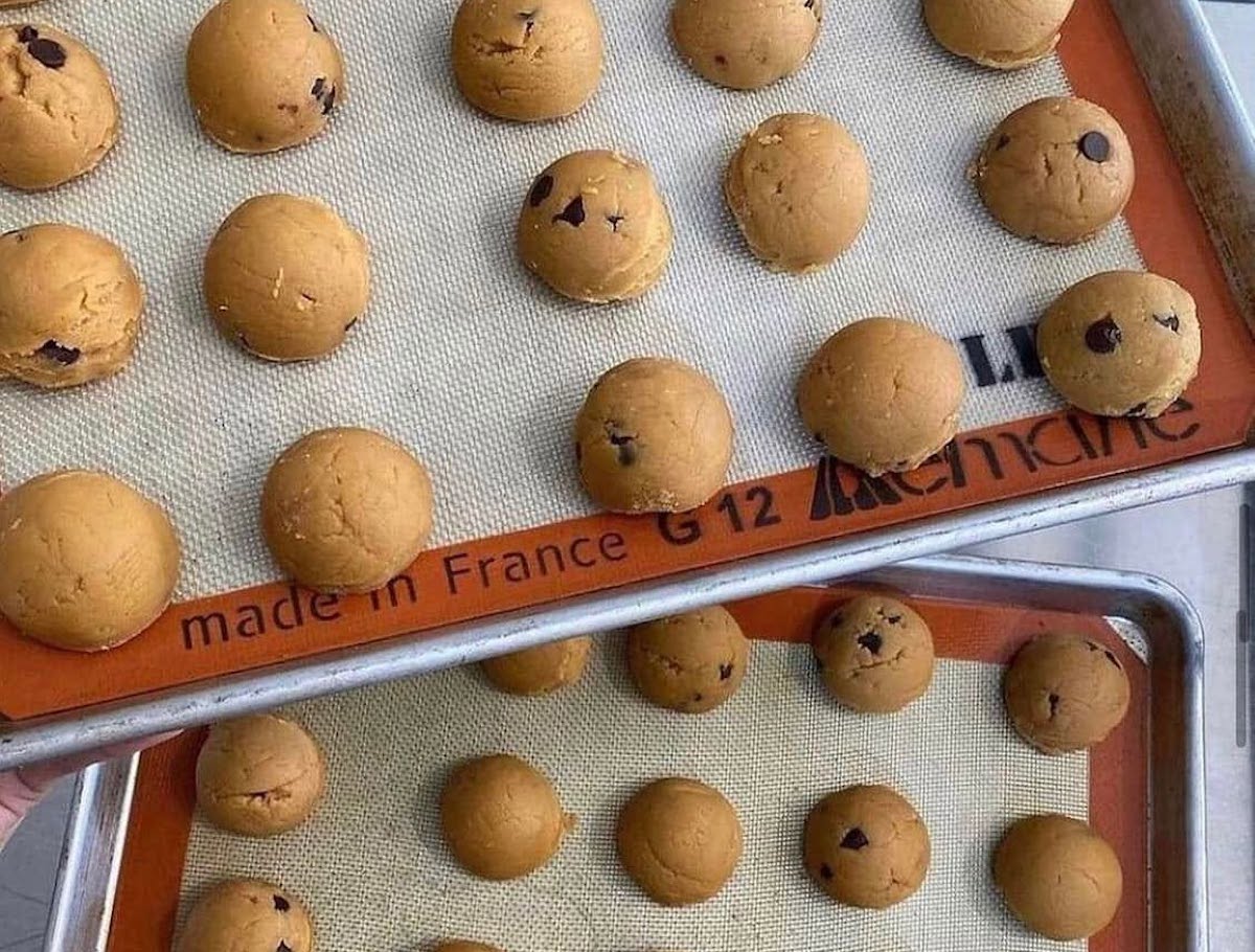 Butterscotch chocolate chip cookies ready for the oven at Harlem Road Texas BBQ. | Photo by Harlem Road Texas BBQ
