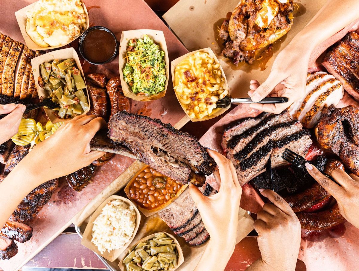 A spread from Hutchins BBQ, the McKinney-born smokehouse that emerged as the most-mentioned favorite in DiningOut Dallas’ reader poll on the best barbecue in North Texas. | Photo by Hutchins BBQ
