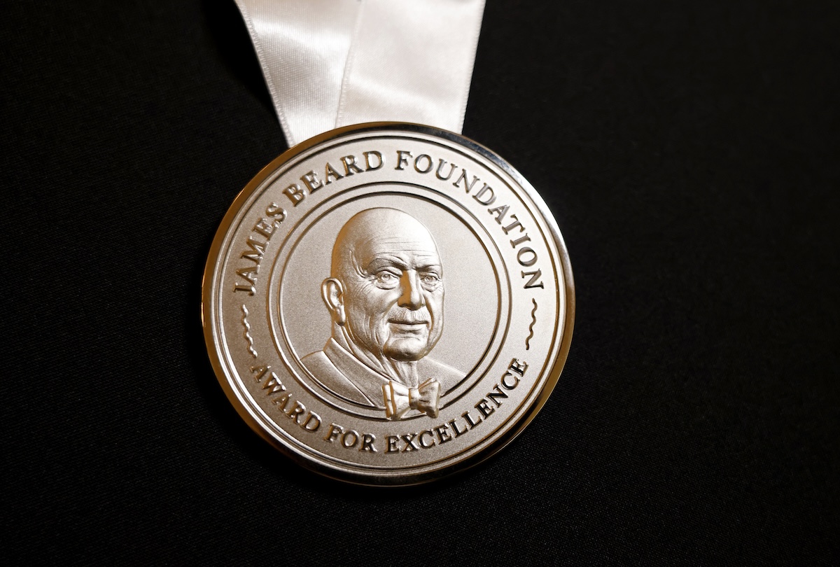 CHICAGO, ILLINOIS - JUNE 13: A view of a James Beard Award medallion during the 2026 James Beard Media Awards at The Art Institute of Chicago on June 13, 2026 in Chicago, Illinois. (Photo by Jeff Schear/Getty Images for the James Beard Foundation)