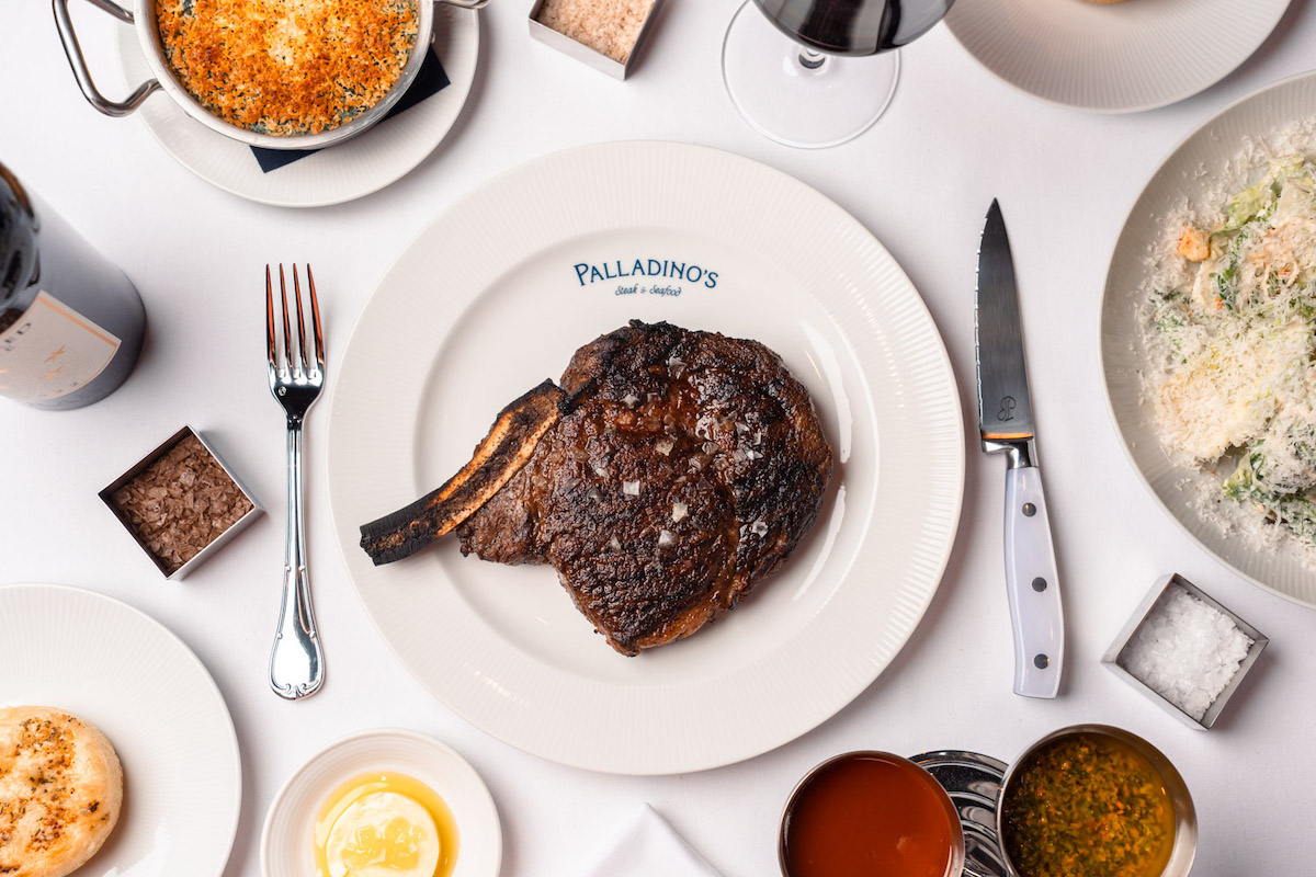 Palladino's Steak Seafood Dallas - Cowboy Steak_CourtesyofPalladinos Steak Seafood - DiningOut Palladino’s Steak & Seafood brings prime steaks, Italian fare, sushi, and polished old-school glamour to Preston Hollow. | Photo by Palladino's Steak & Seafood