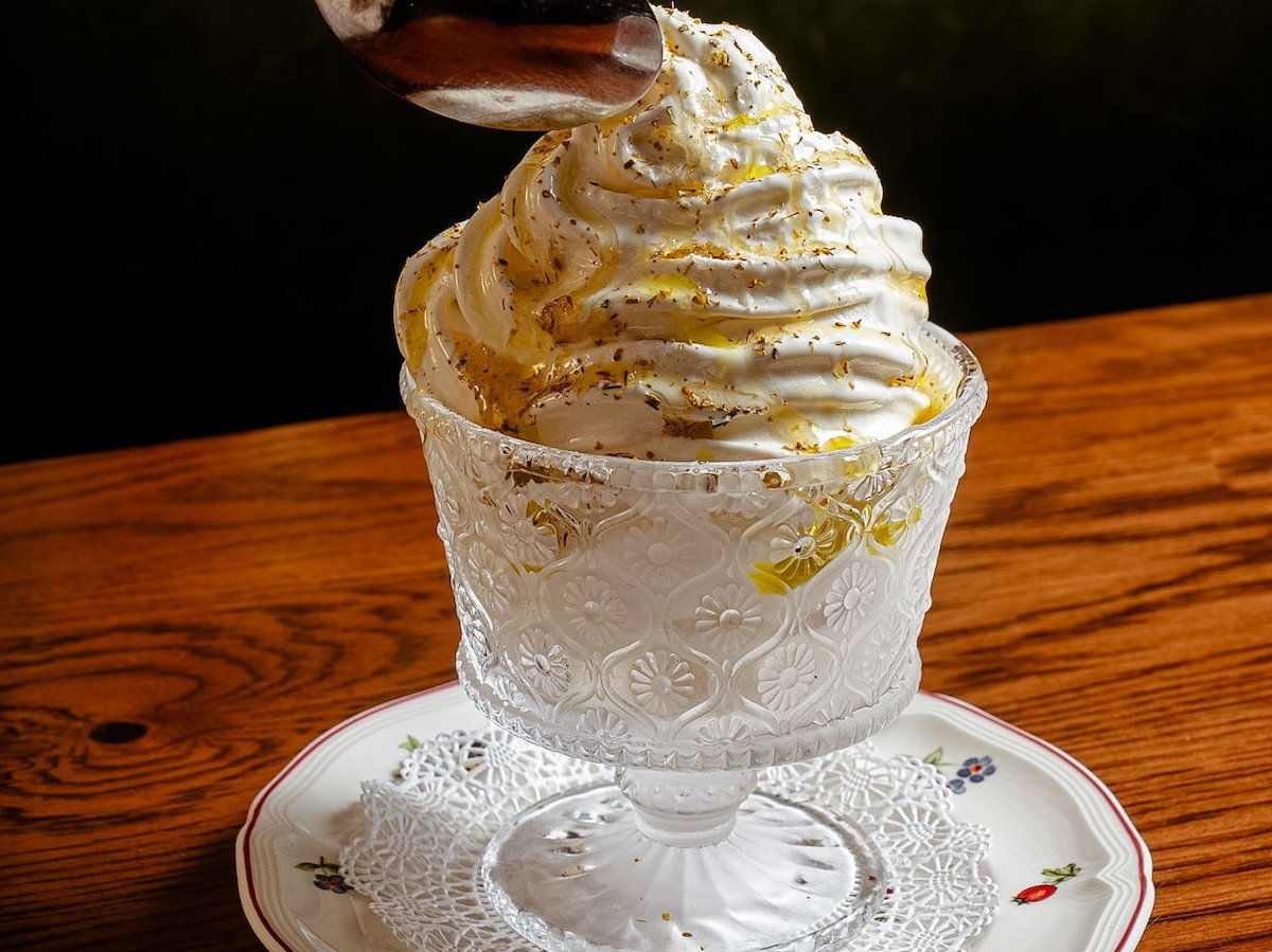 Little Sparrow EVOO and Honey Fancy Soft Serve - DiningOut Little Sparrow’s “fancy soft serve” rotates through seasonal flavors, though the olive oil and honey version remains a year-round staple. | Photo by Little Sparrow