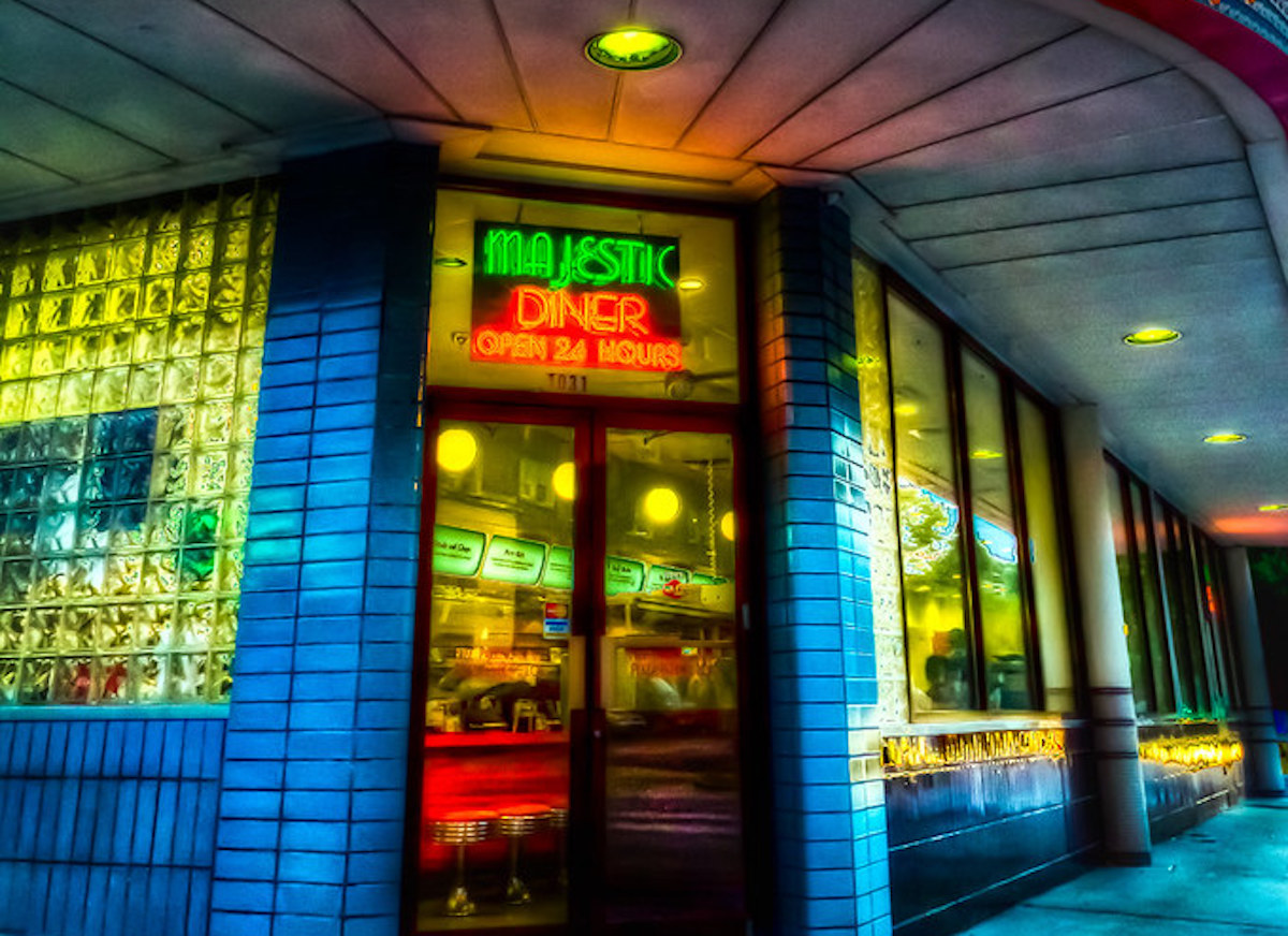 Majestic Diner - Atlanta GA_photo by Brett Kiger - DiningOut The glowing neon sign at Majestic Diner has welcomed Atlanta diners along Ponce de Leon Avenue since 1929. | Photo by Brett Kiger