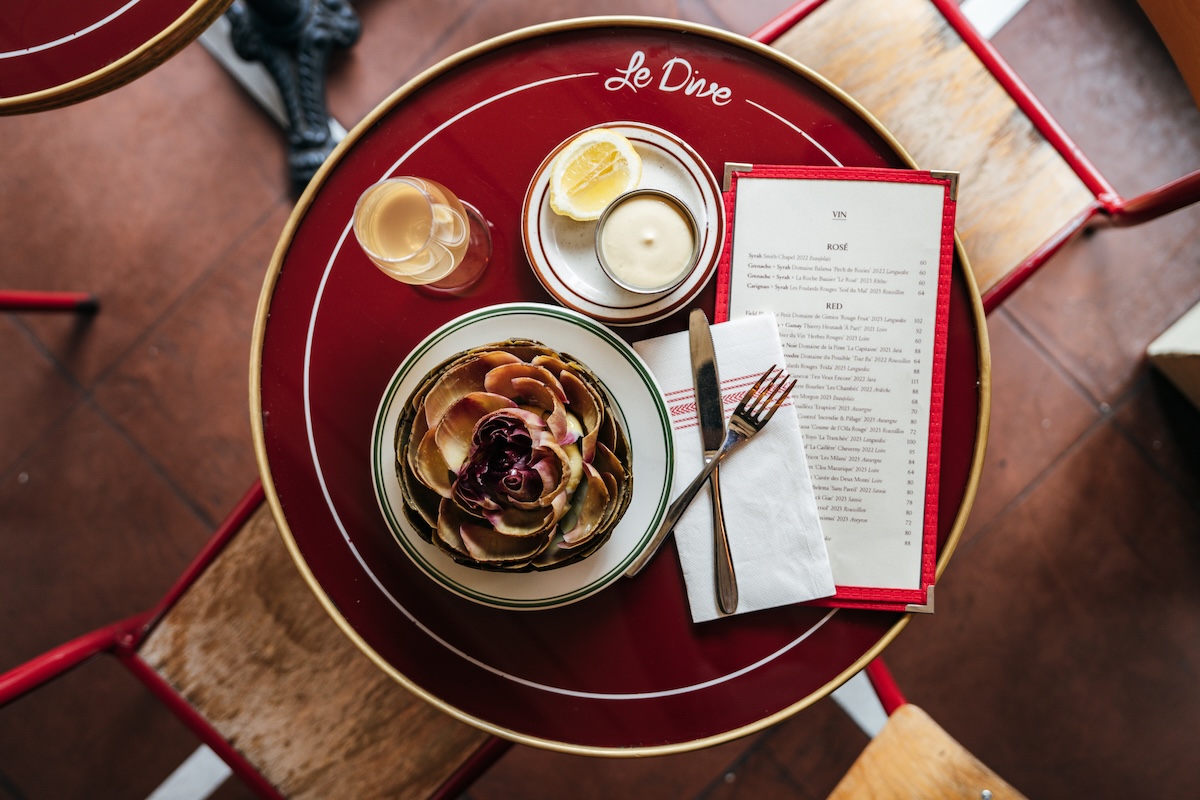 Get to the heart of fun (and this artichoke) at Le Dive in NYC. | Photo by Jenna Murray