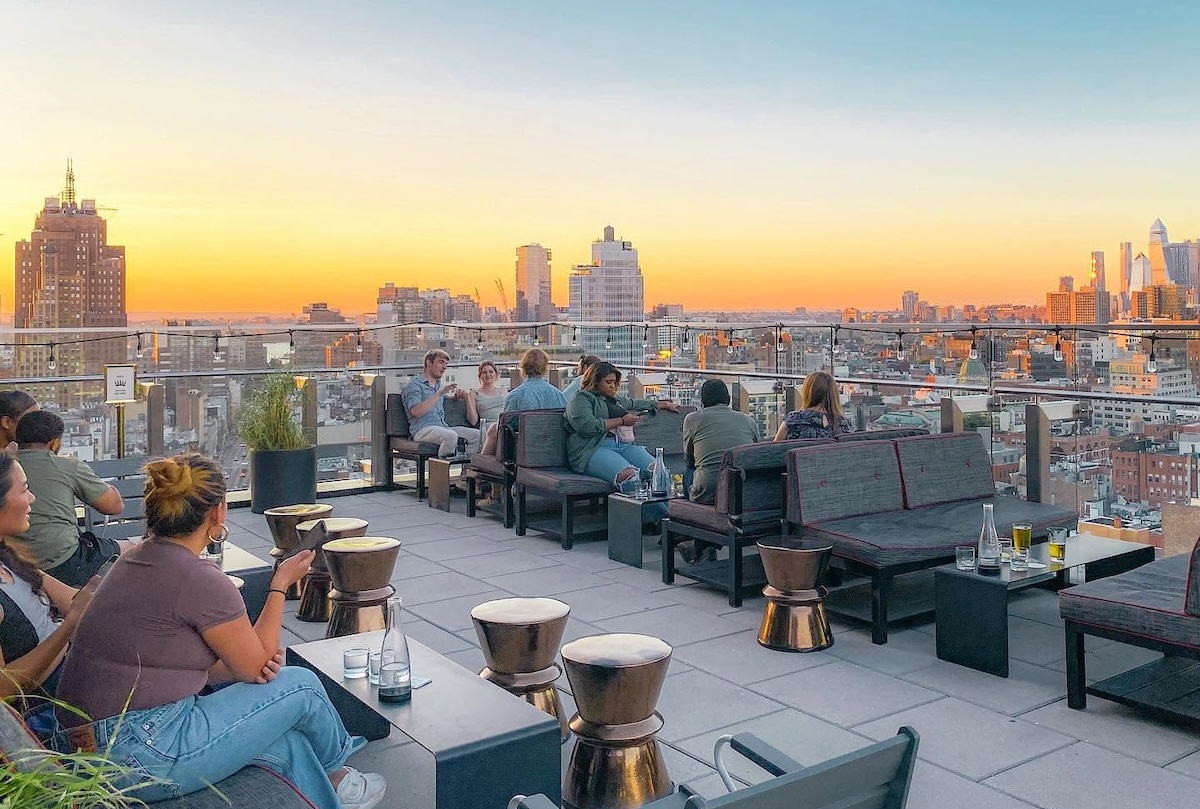 NYC_The Crown_roof - DiningOut Join the new weekly party at this New York hot spot. | Photo courtesy of The Crown