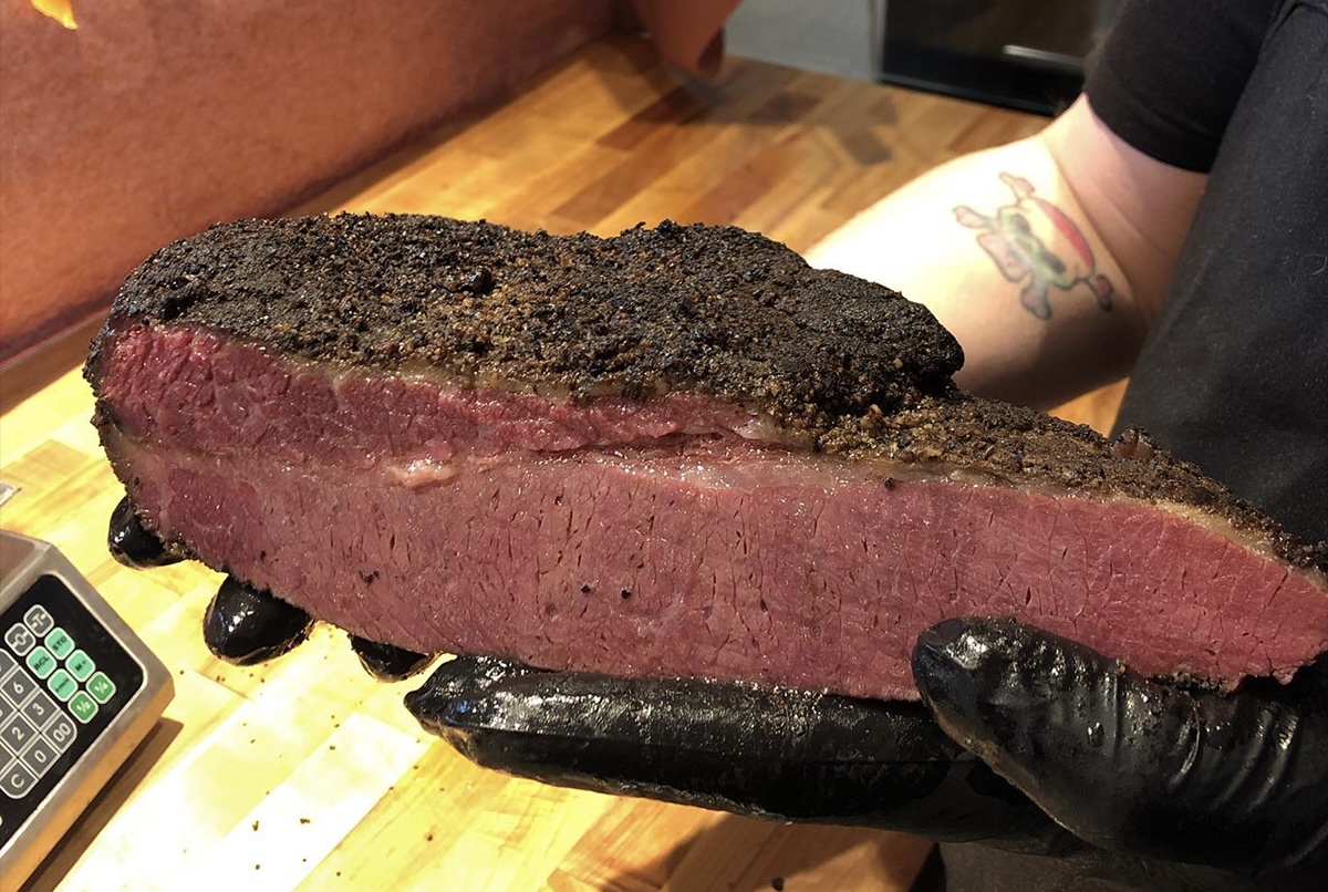 PHX Little Miss BBQ - DiningOut Showing off a slab of pastrami. | Photo courtesy of Little Miss BBQ