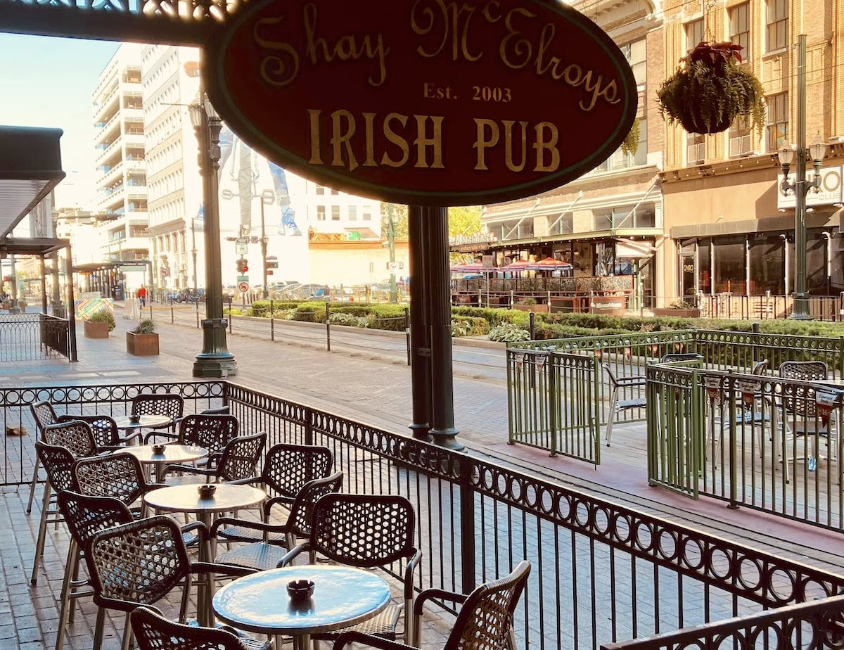 Enjoy Downtown people watching from the patio at Shay McElroy's. | Photo by Shay McElroy's