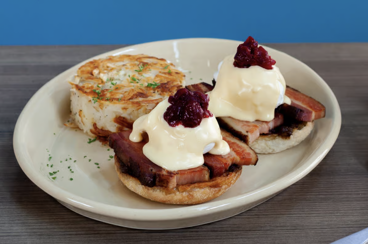 Snooze Habanero Pork Belly Benny - DiningOut The habanero pork belly benny at Snooze. | Photo by Snooze