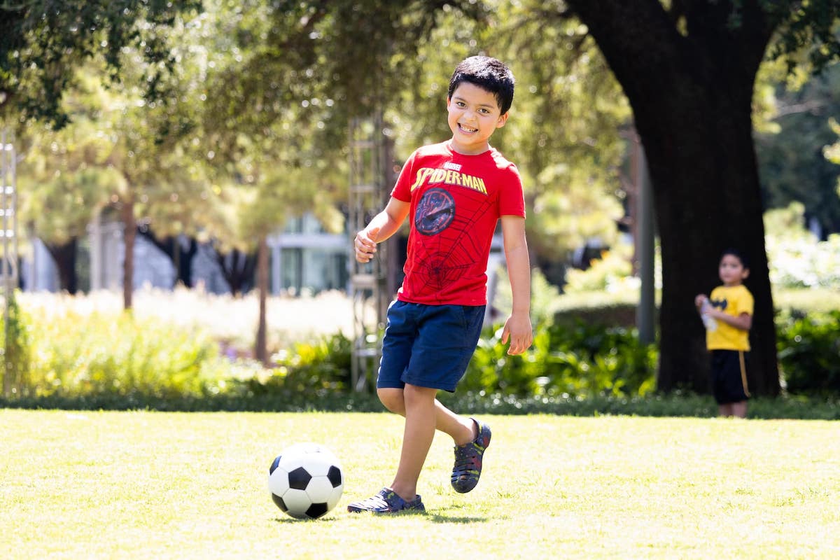 Young soccer enthusiasts can enjoy Soccer Summer on Saturday mornings at Discover Green. | Photo by Discovery Green