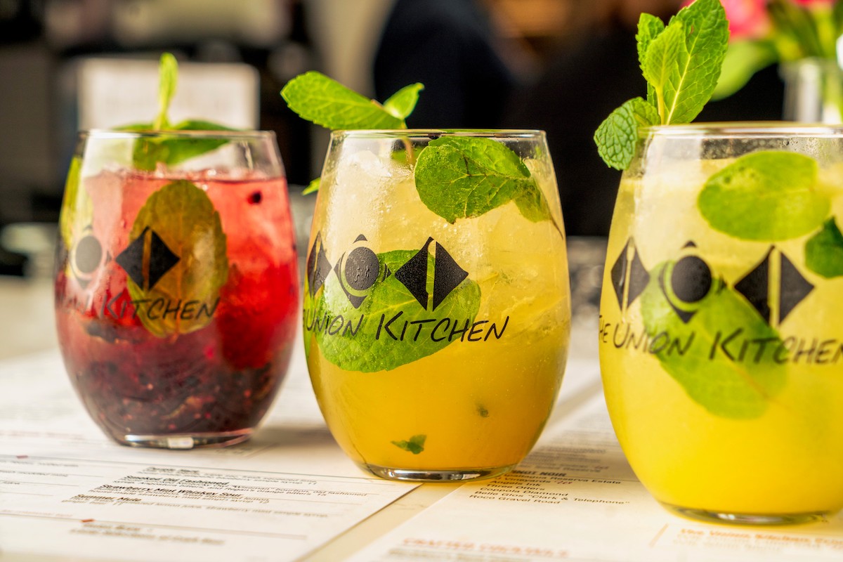The Union Kitchens L-R Blackberry Mojito Mango Mojito and Passion Fruit Mojito_Rebekah Vera - DiningOut A trio of mojitos at the Union Kitchen. | Photo by Rebekah Vera