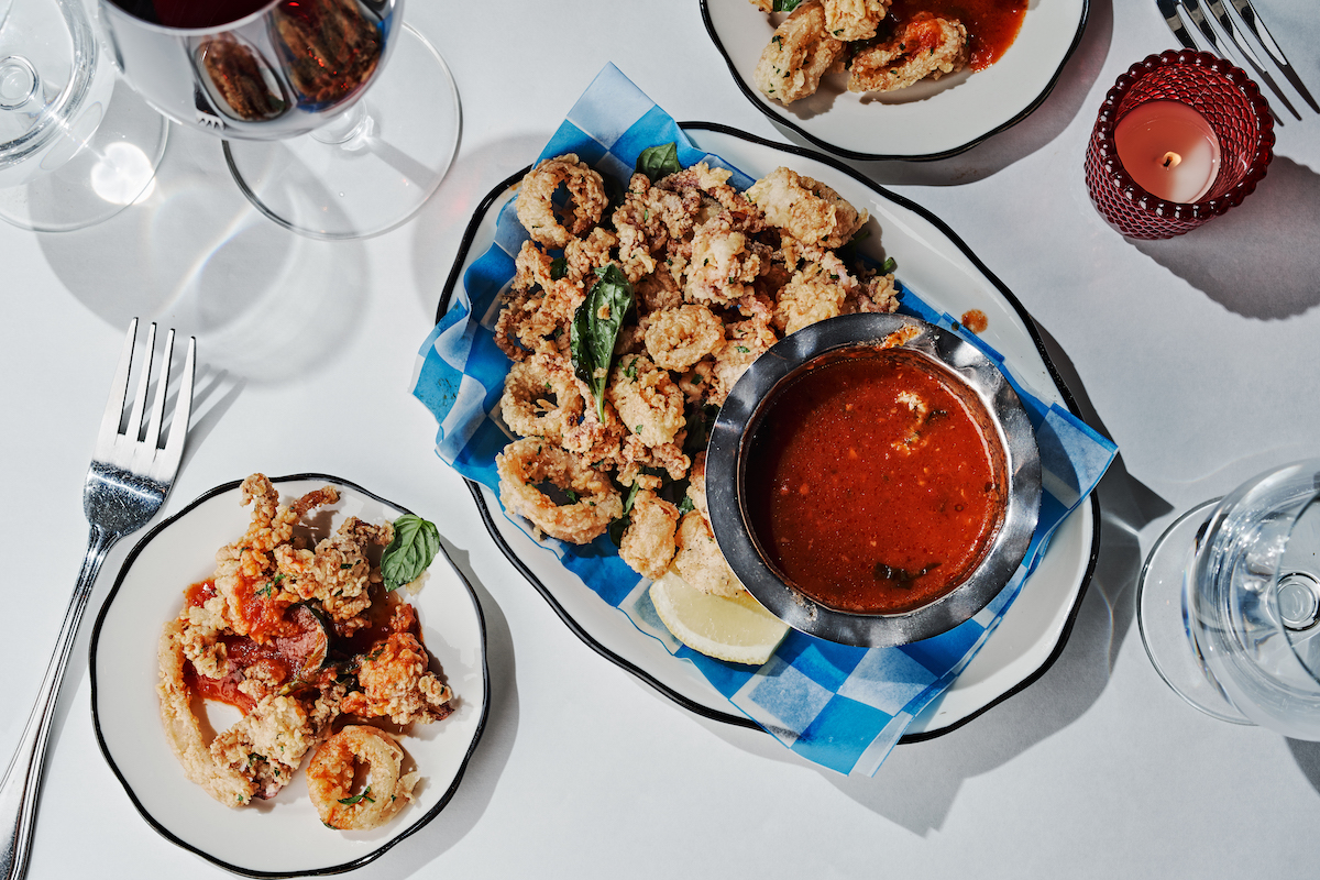 no246_new_0018 - credit Andrew Thomas Lee - DiningOut Fried calamari with dipping sauce at No. 246. | Photo by Andrew Thomas Lee