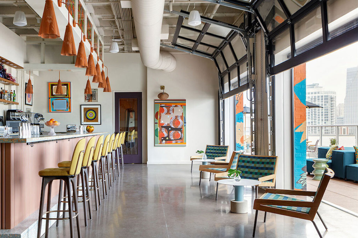 Located atop the Kimpton Sylvan Hotel in Buckhead, St. Julep pairs craft cocktails with stylish indoor-outdoor spaces and a laid-back rooftop atmosphere. | Photo by Kimpton Hotels