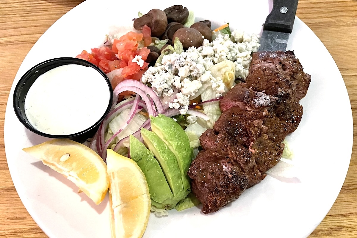DEN_Mickeys_steak_salad_by_Ruth_Tobias - DiningOut The steak salad at Mickey's, where they make their own blue cheese dressing. | Photo by Ruth Tobias