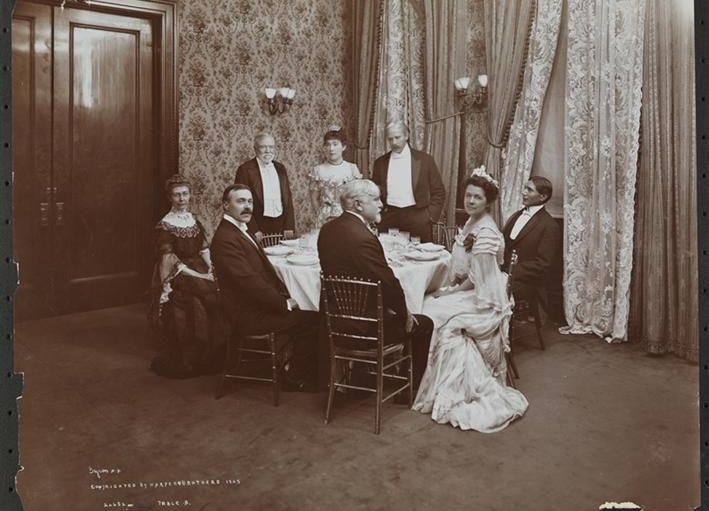 Delmonicos_old_party - DiningOut Agnes Repplier, Andrew Carnegie, Robert W. Chambers, Mrs. Pearl Craigie, E.A. Dithmar, Irving Bacheller, Margaret Sutton Briscoe Hopkins, and Dr. Charles A. Eastman