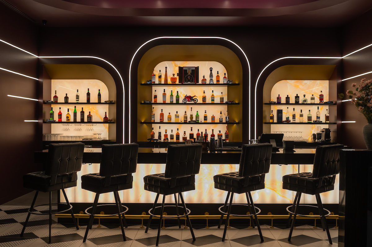 Inside Ignition, sleek design, custom lighting, and motorsports-inspired details transform the hidden lounge into one of Houston's most distinctive new cocktail destinations. | Photo by John Huang