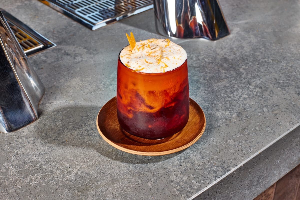 Grab a drink like the Naranja Dulce Latte at Bark Barbecue. | Photo by Cole Saladino