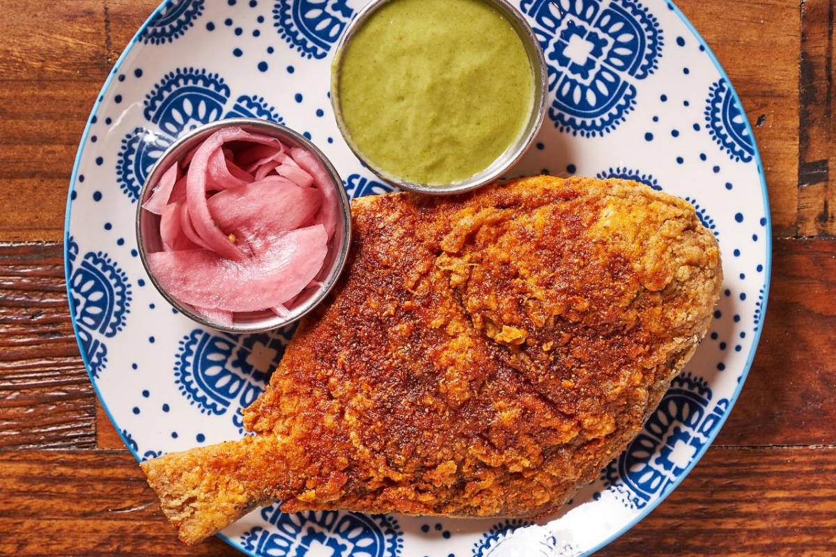 Pomfret Fry, a regional Maharashtrian dish featured on Dhamaka’s opening menu in 2021. | Photo courtesy of Dhamaka