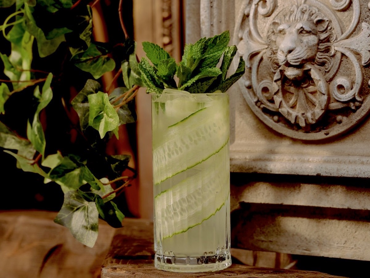 The Giardino Verde at Otium blends gin, basil, lemon, bianco vermouth and soda into a crisp, herbaceous cocktail inspired by the flavors of an Italian garden. | Photo by Otium