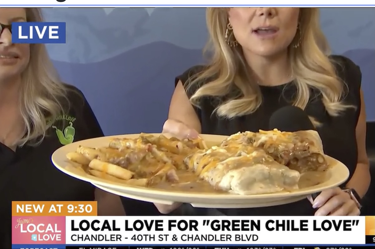 Screenshot - DiningOut On Jamie's Local Love, the anchor showcased Green Chile Love. | Photo courtesy of Arizona's Family