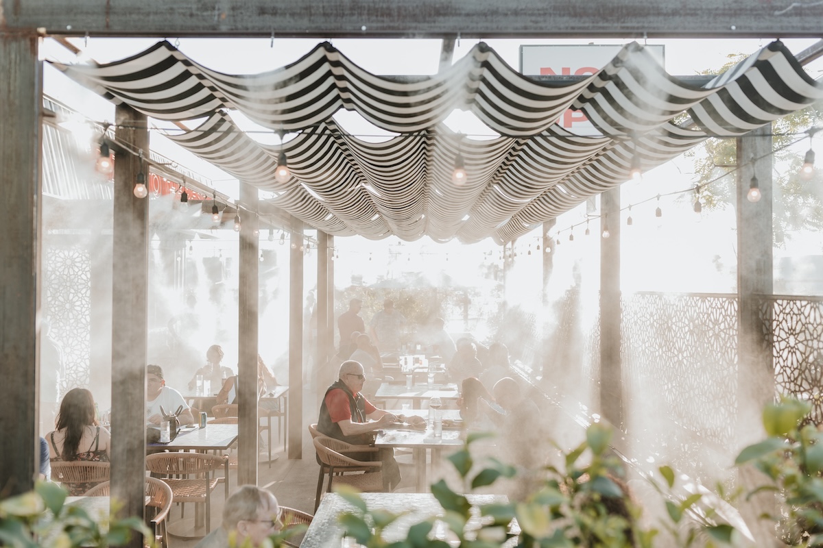 PHX_Pizza to the Rescues patio - DiningOut Patio, pups, and pizza? Sounds like a dream. | Photo courtesy of Pizza to the Rescue