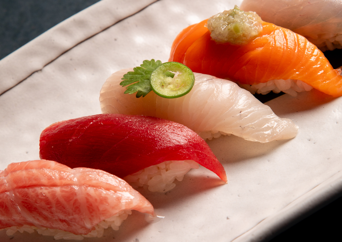 Nigiri on the summer omakase menu at Nobu. | Photo by Nobu