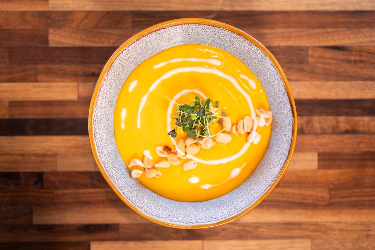 Vegan Carrot Ginger Soup by Cindhura Reddy. | Photo courtesy of Chinni's