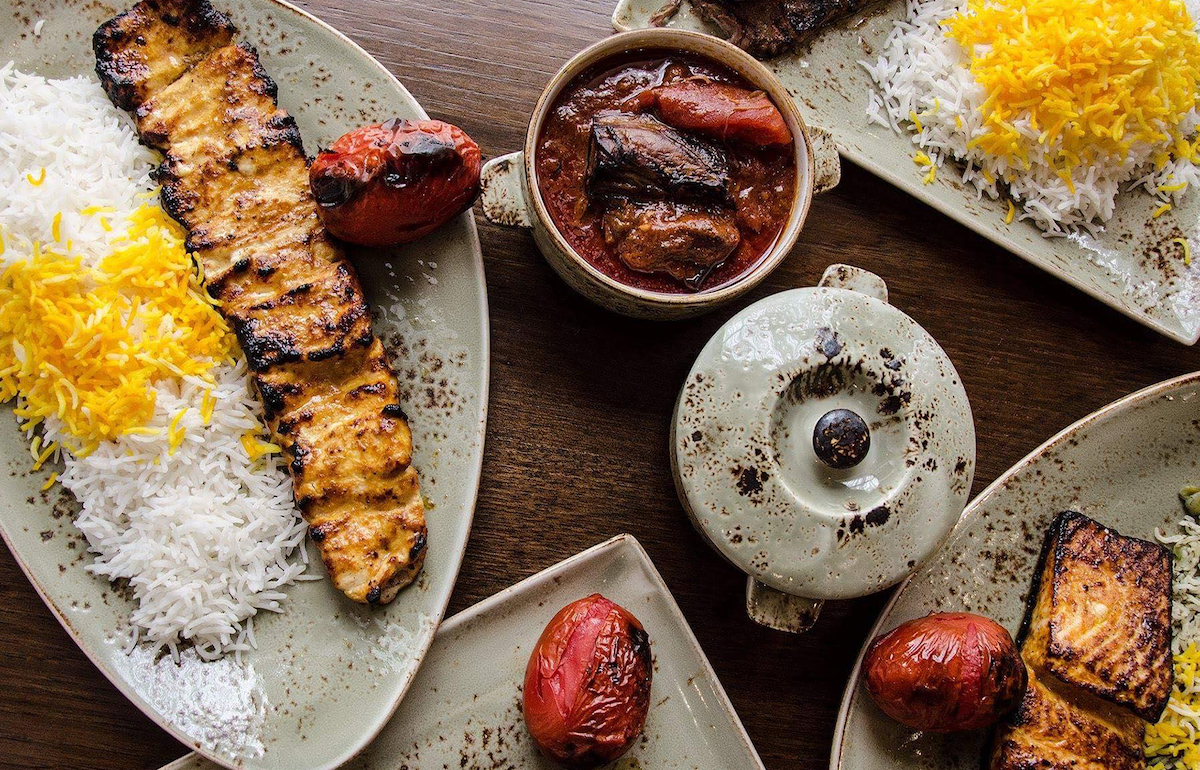 From perfectly grilled kebabs and fragrant saffron rice to rich Persian stews, Rumi's Kitchen serves one of Midtown's most celebrated Persian dining experiences. | Photo by Rumi's Kitchen