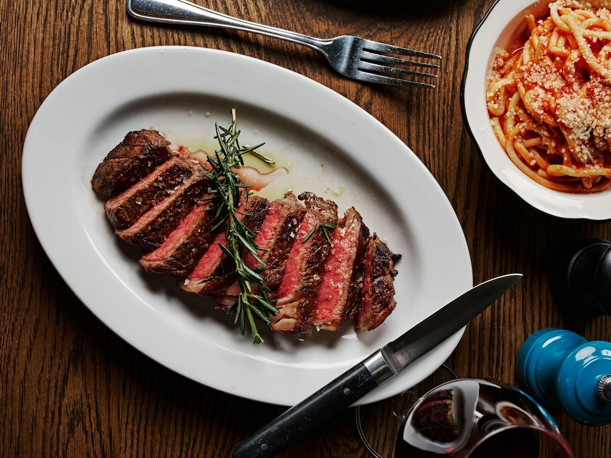 Pendolino’s wood-roasted New York strip brings steakhouse energy to the Italian restaurant’s menu. | Photo by Pendolino