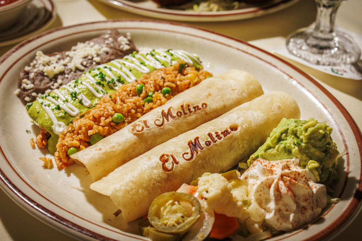 El Molino - DiningOut The expanded menu includes Tex-Mex favorites like crispy flautas served with Mexican rice, refried beans, guacamole and house-made sides. | Photo by Samantha Marie Photography