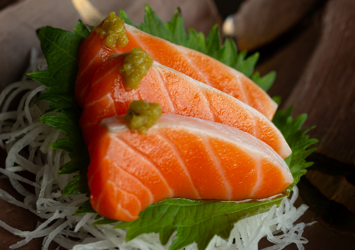 Thick slices of salmon sashimi showcase the careful preparation at the heart of Duckstache Hospitality’s Japanese restaurants. | Photo by Duckstache Hospitality