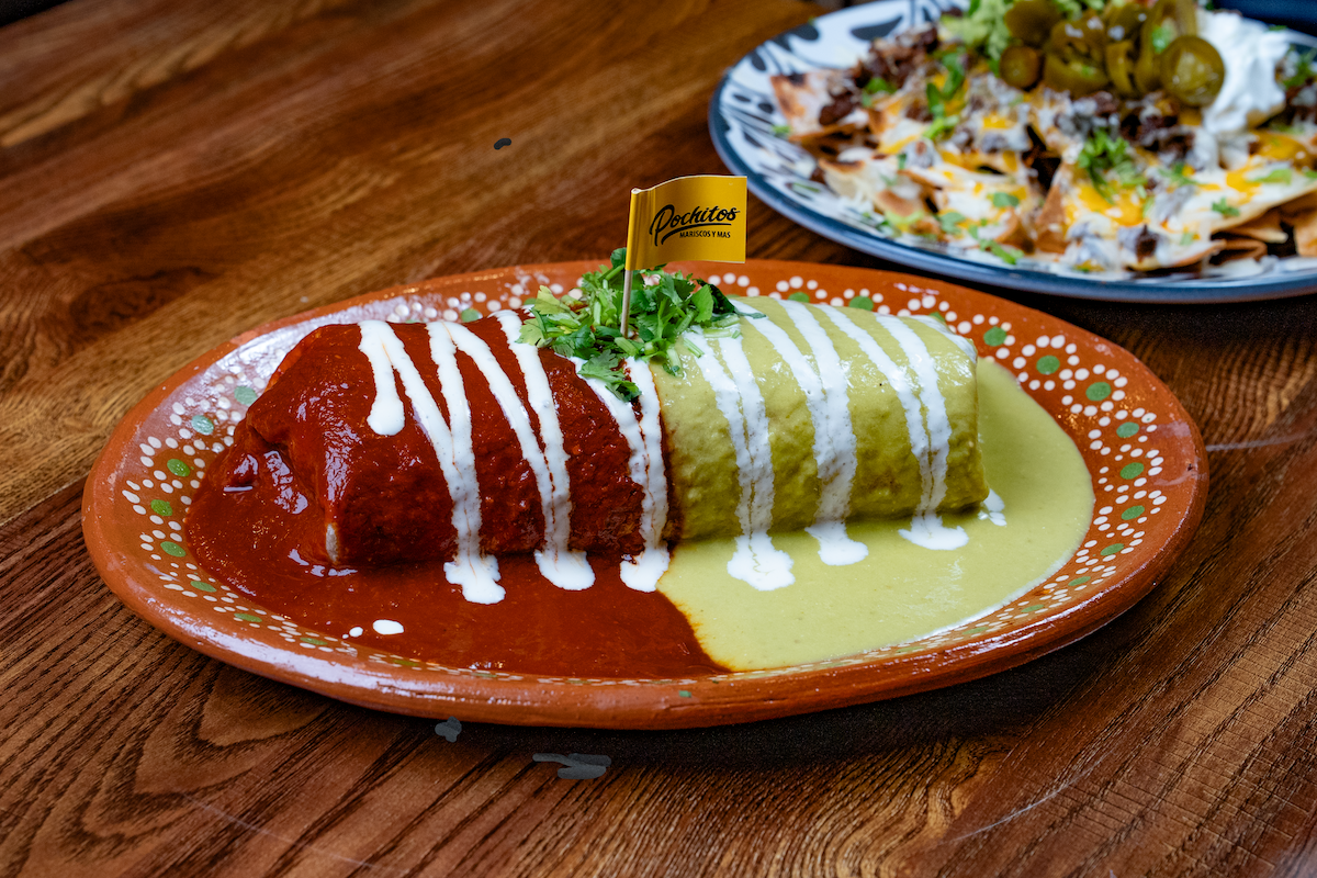 Burrito Bandera at Pochitos Mariscos y Más. | Photo by Pochitos Mariscos y Más