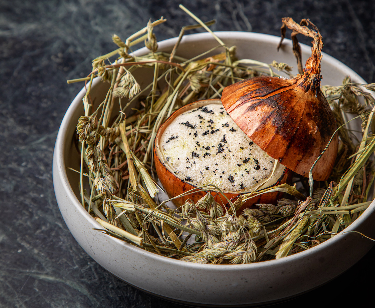 A whimsical presentation of a dish from chef Ryan McKinlay, who will collaborate with Lazy Betty on a special six-course dinner in September. | Photo by RWMcKinlay Culinary