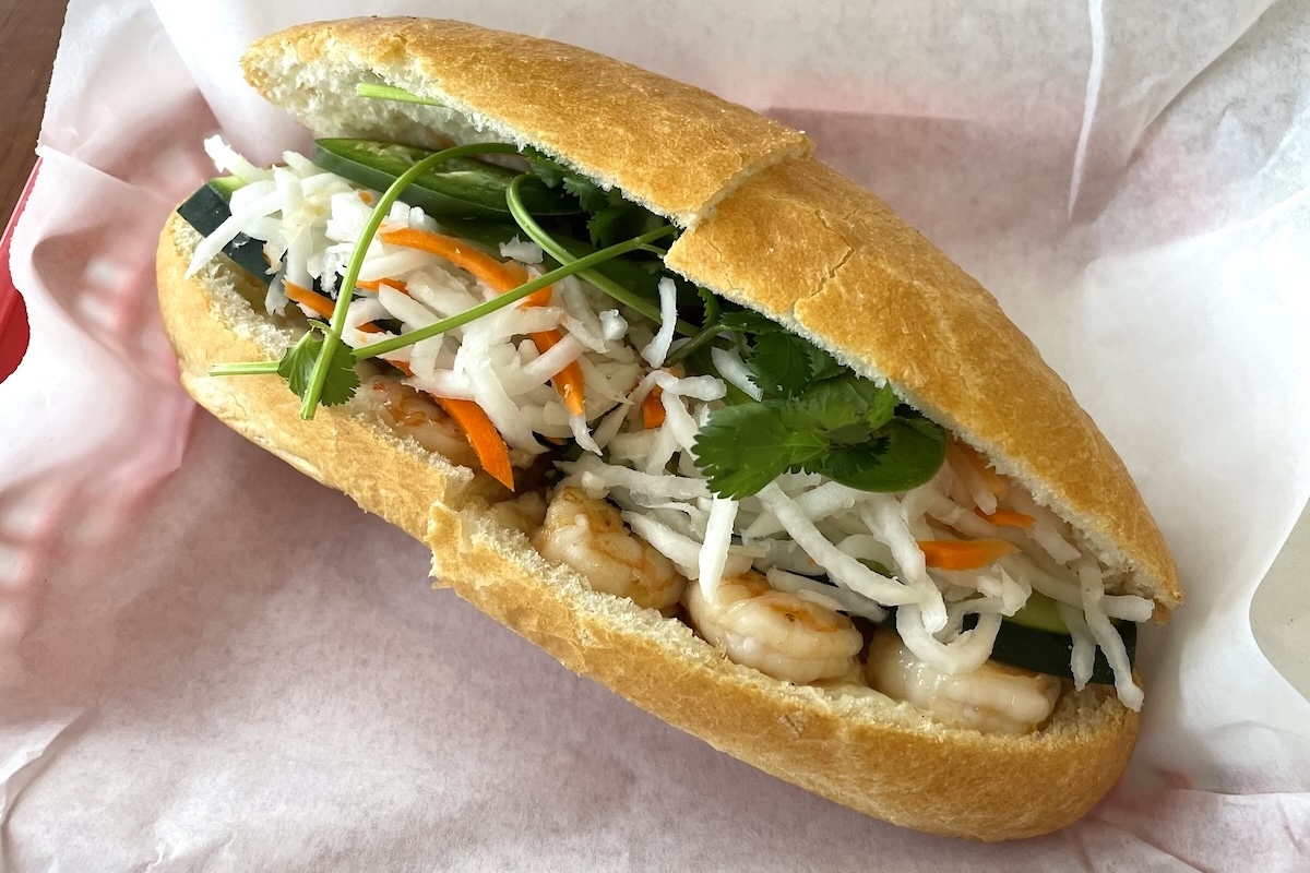 DEN_Banh_Mi_Station_lemongrass_grilled_shrimp_banh_mi_by_Ruth_Tobias - DiningOut Lemongrass Grilled Shrimp Banh Mi at Banh Mi Station. | Photo by Ruth Tobias