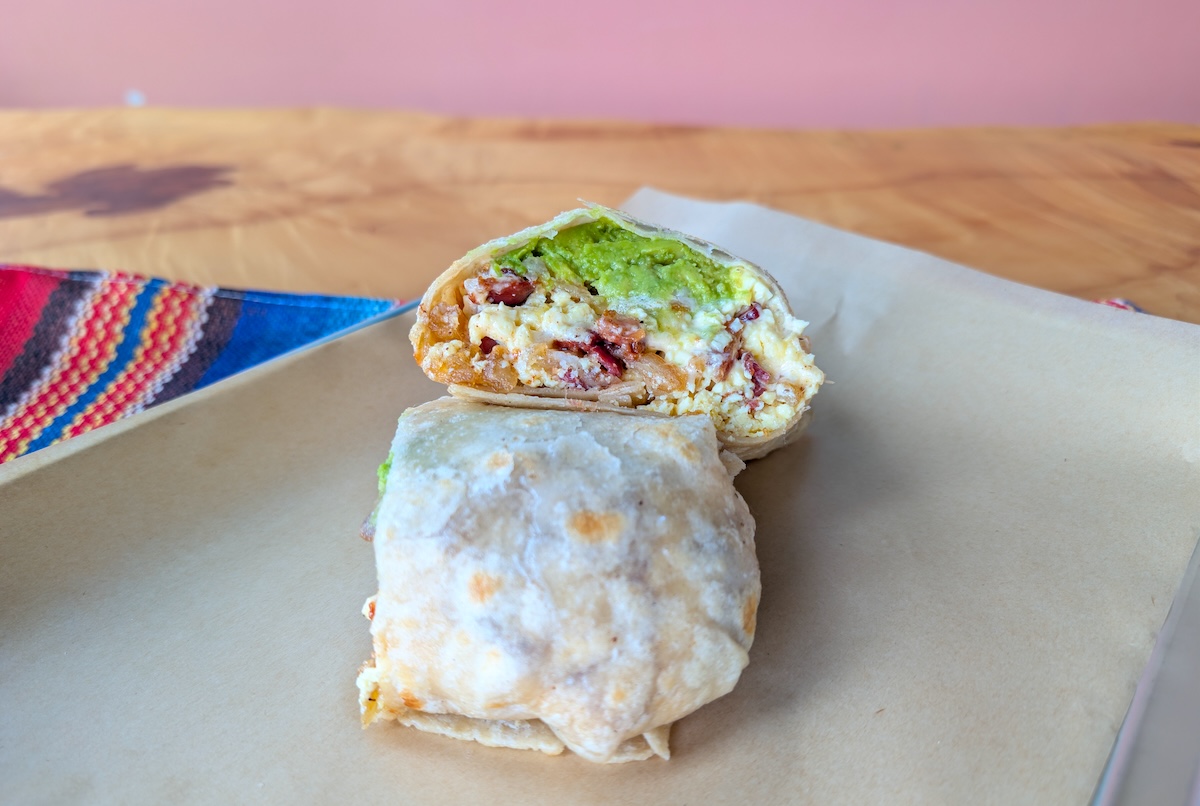 Baja Burritos and Wilde serves the Cali Bacon Breakfast Burrito complete with fries. | Photo by Linnea Covington