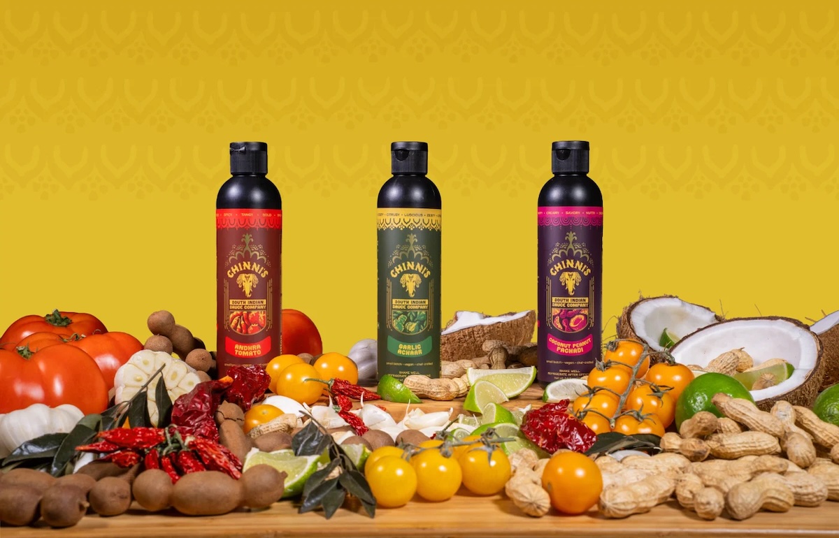 The selection of Chinni's sauces. This recipe uses the coconut one. | Photo courtesy of Chinni's
