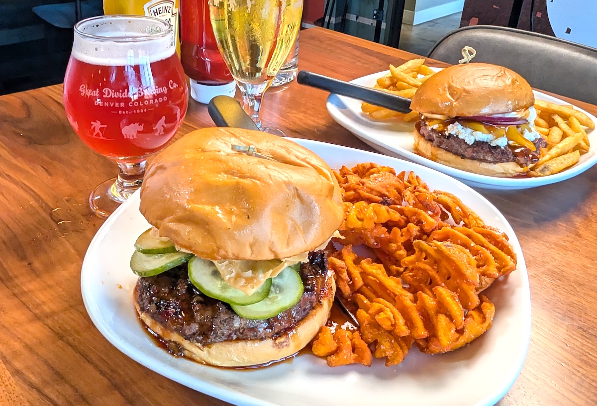 The burgers at Great Divide Brewery & Roadhouse are stacked! | Photo by Linnea Covington